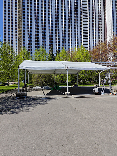 Тентовая конструкция с шириной торца 6 м