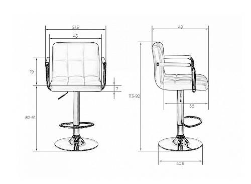 Стул кресло барное Kruger серый
