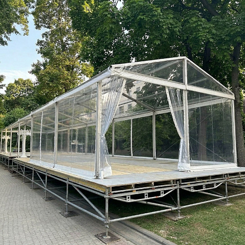 Шатер двускатный прозрачный 6х15