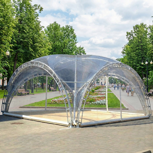 Арочный шатер 36 кв.м Dune VIP прозрачный