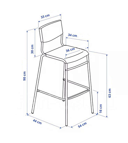 Стул барный Stig black