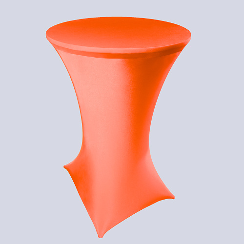 Коктейльный стол в стрейч-чехле оранжевого цвета
