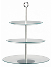 Трёхъярусная этажерка стеклянная 22, 26, 30 см Н=38см