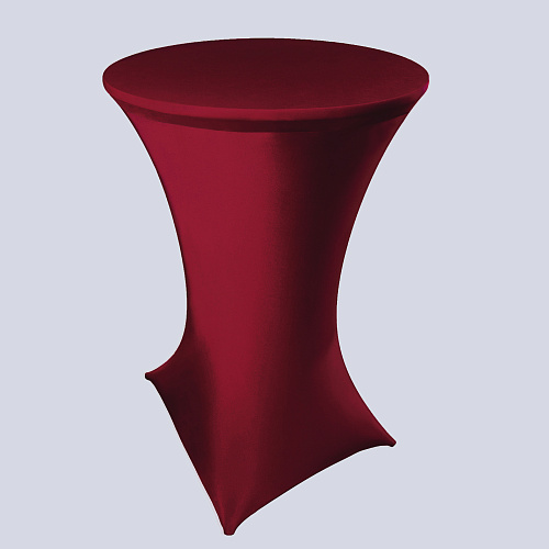 Коктейльный стол в стрейч-чехле бордового цвета