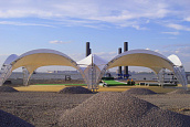 Гексагональный шатер 200 кв.м. два купола