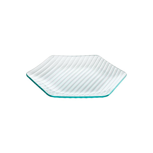 Шестиугольная стеклянная тарелка 270 мм
