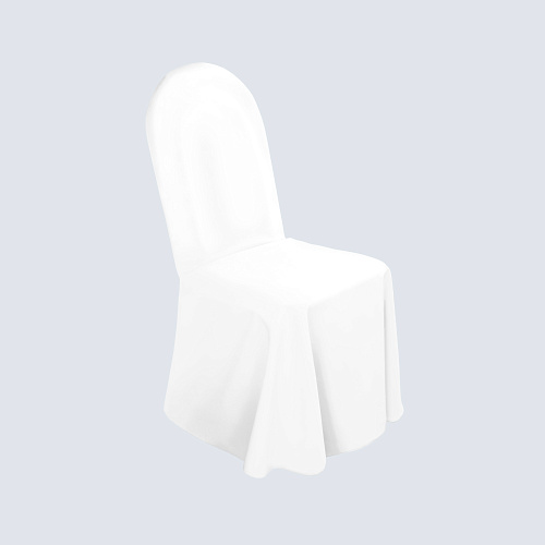 Чехол на стул с овальной спинкой белого цвета