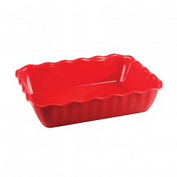 Фуршетный салатник красного цвета с волнистым краем 330х265х80 