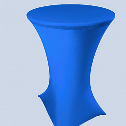 Коктейльный стол в стрейч-чехле синего цвета