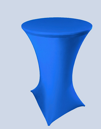 Коктейльный стол в стрейч-чехле синего цвета