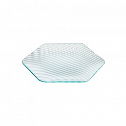 Шестиугольная стеклянная тарелка 320 мм