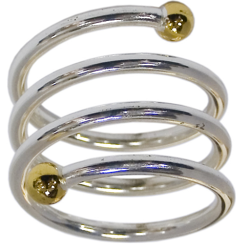 Кольцо для салфеток спираль серебро с золотом